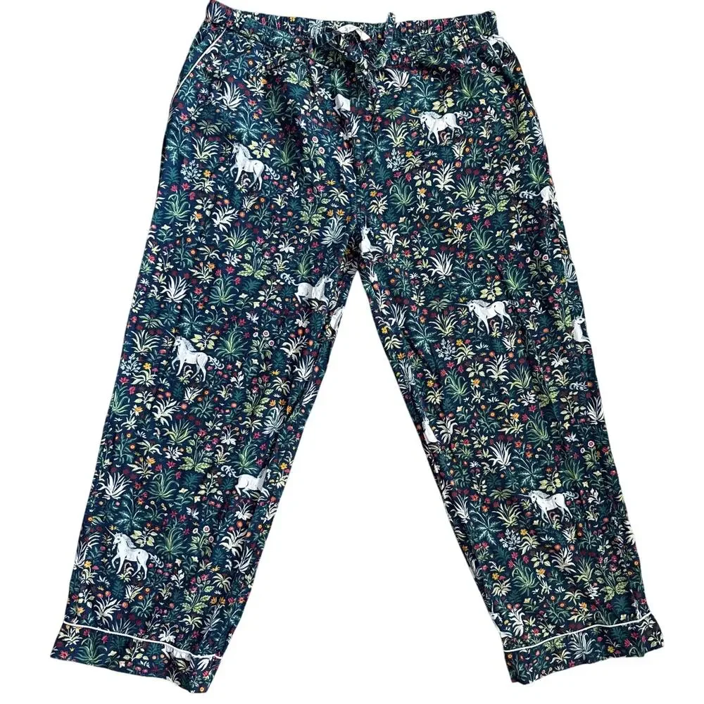 Printfresh Unicorn's Garden Printed Navy Blue Pajama Pants Size XL - Picture 4 of 8